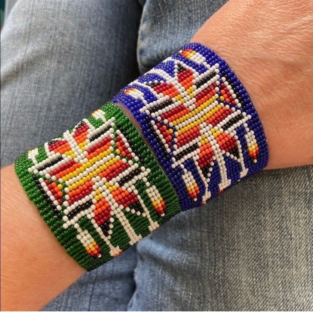 Gift Set of 2 Beaded Southwestern Cuff Bracelets